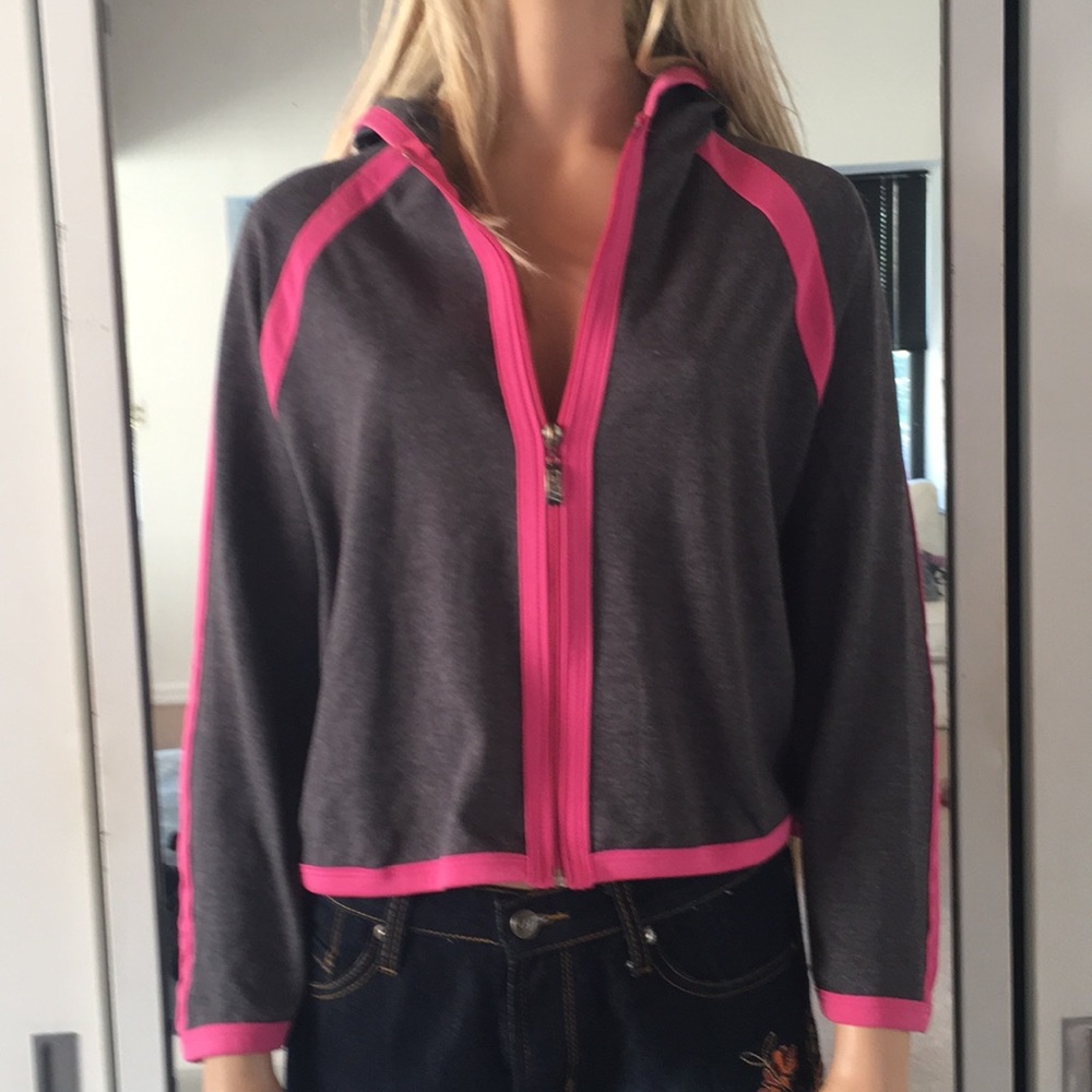 Great Charcoal & Pink Zipper Hoodie